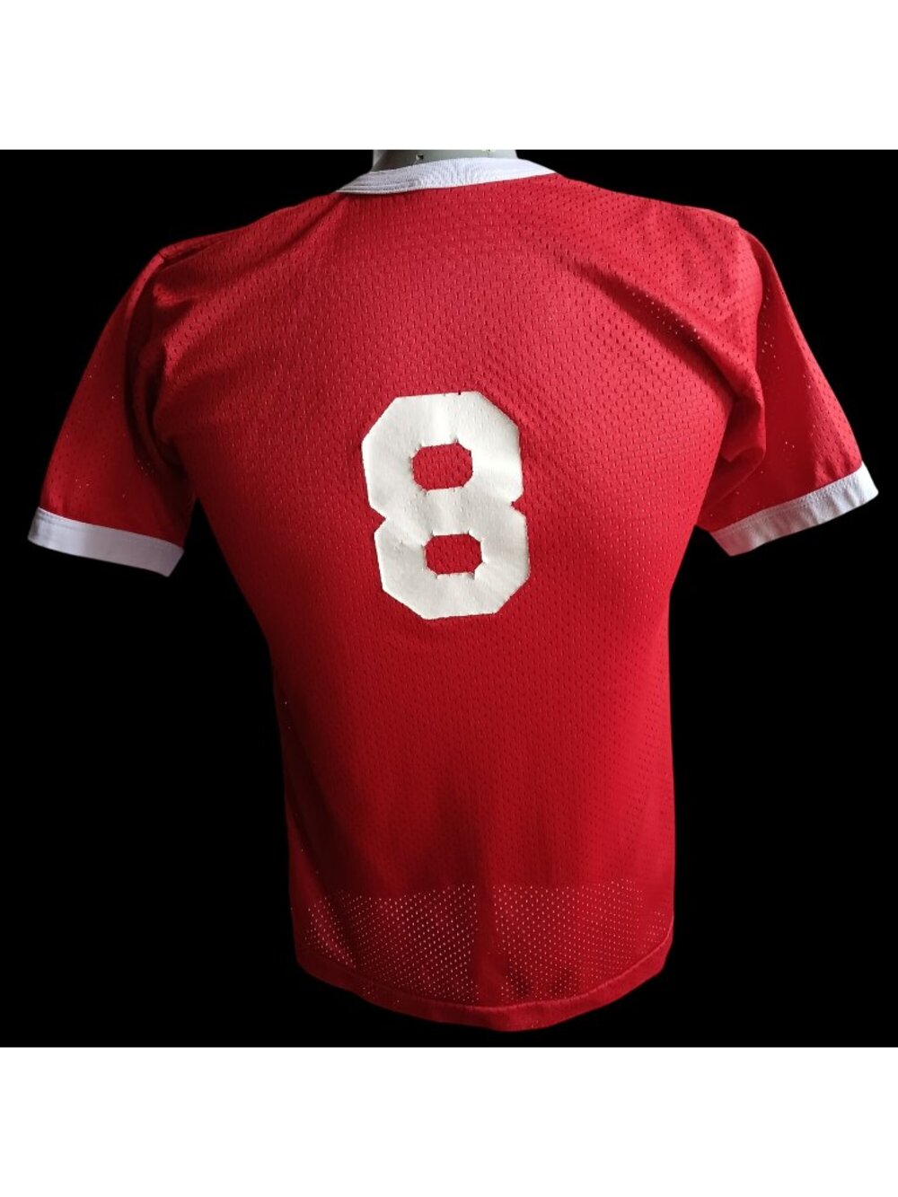 Mesh Ringer Men's Small Vintage T-shirt Single Stitch "8" 1980's Nylon USA Indy